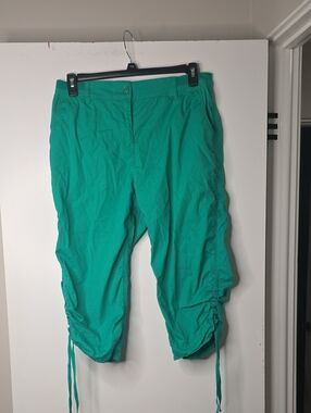 Chico's Teal Drawstring Capri Pants